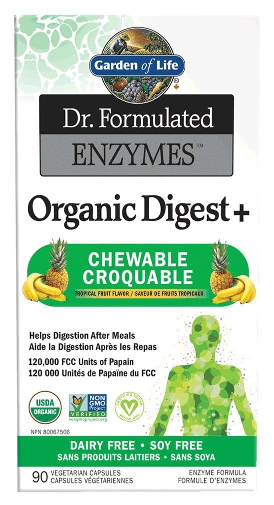 Enzymes organic digest+ croquable 120mille papaine du FCC 90comp